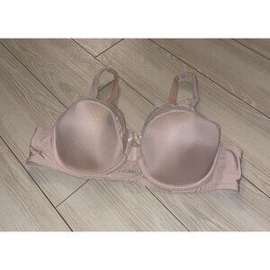 Parfait Lined Underwire Bra Keyhole Lace Trim Womens 44D Beige